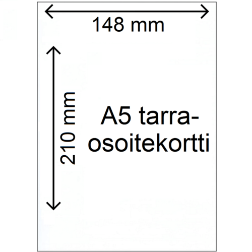 Tarraosoitekortti A5 (210 x 148 mm) / 1000 kpl